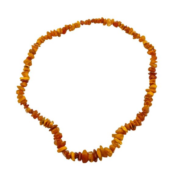 Vintage Baltic Amber Chip Necklace 24 Inches